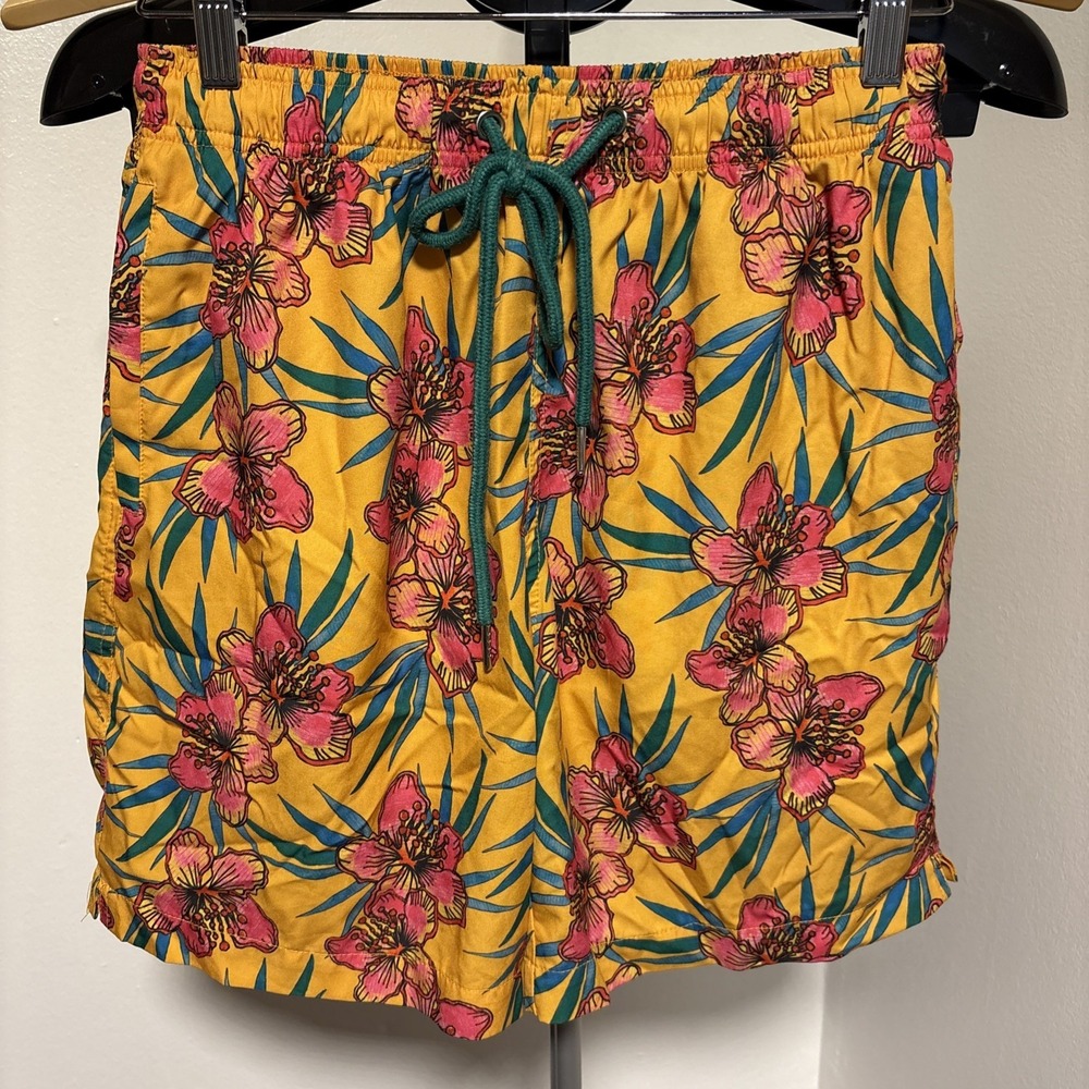 COVE men's swim trunks beach trunks size Large  Floral drawstring multicolor